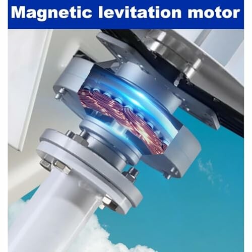 Close-up of a magnetic levitation motor with visible coils and components.