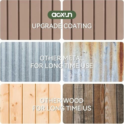 Comparison of upgraded coating on metal and wood surfaces.