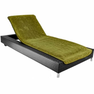 Modern chaise lounge chair with green cushion