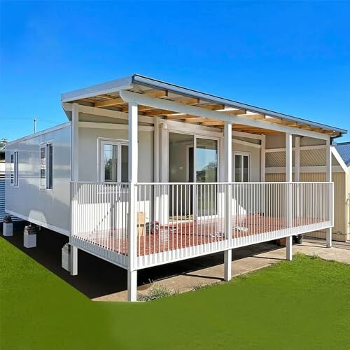 Modern prefab home with veranda