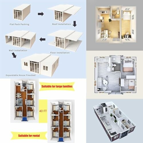 Various modular home designs and installations