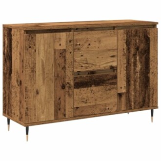 Rustic wooden cabinet with mixed wood textures
