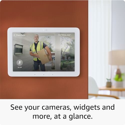 Smart display showing front door camera feed