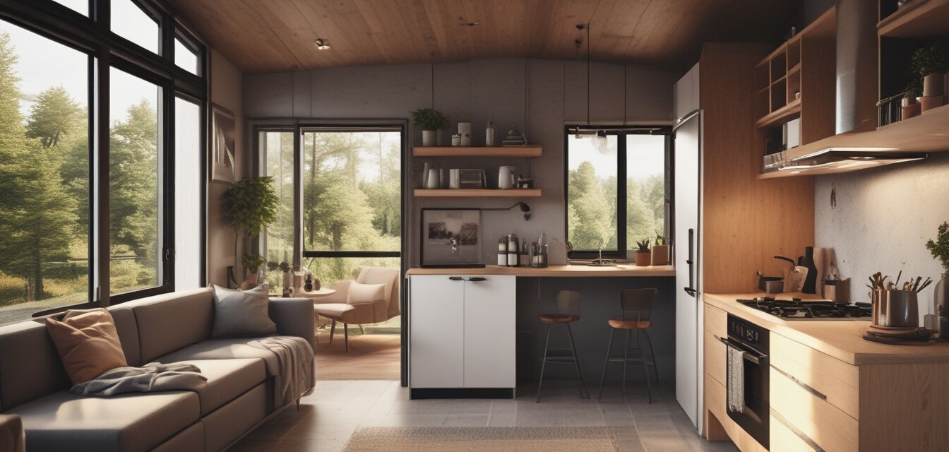 Tiny prefab home interior